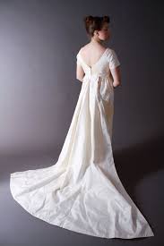 Train From The Waist Under The Bow Vintage 1960s Wedding Dress Regency Style Wedding Gown By Fab Wedding Dresses 60s 1960s Wedding Dresses Wedding Dresses