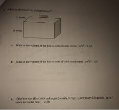 Inches to centimeters converter and how to convert. 9 A Box Is Shown In The Picture Below 62 22 Inches 12 Chegg Com