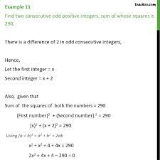 Let be the next consecutive integer step 3. Example 11 Find Two Consecutive Odd Positive Integers Examples