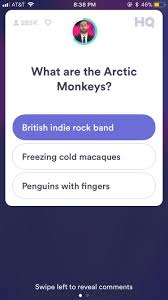 Every day, tune into hq to answer trivia questions and solve word . Do Any Of You Play Hq Trivia One Of The Questions Was Way Too Easy Tonight R Arcticmonkeys