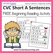 This activity helps to build children's confidence with early literacy skills. Cvc Short A Sentences Beginning Reading And Phonemic Awareness