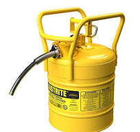 5 Gallon, 5/8" Metal Hose, Roll Bars, DOT Transport Steel Safety Can for  Diesel, Type II, Accuflow™, Yellow - 7350210