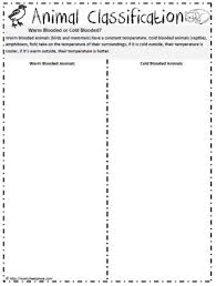 Warm Or Cold Blooded Animals Animal Science Projects Animal Classification Worksheet Vertebrates And Invertebrates