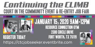 Cornerstone assistance network · unlocking doors · tarrant county reentry coalition · restorative justice ministries network of texas Continuing The Climb Court In The Community Event Re Entry Job Fair Workforce Solutions For Tarrant County