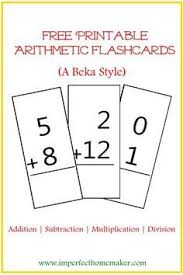Free Printable Abeka Style Arithmetic Flash Cards Homeschool Giveaways Addition Flashcards Abeka Math Worksheets