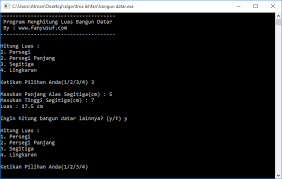 Program Menghitung Luas Bangun Datar C Ikhfan Yusuf