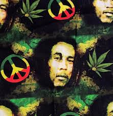 Bob Marley Stoff 100% Baumwolle Schüttgut Reggae Musik Karibik Bandgruppe  Jamaika