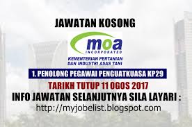 Check spelling or type a new query. Kementerian Pertanian Dan Industri Asas Tani Moa Jawatan Kosong Ogos 2017 Isketambola Isketambola