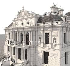 European Style Villa 3d Model In 2020 3d Model Architecture Classic House Design Architecture