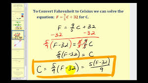 Converting Temperature Between Celsius And Fahrenheit Youtube