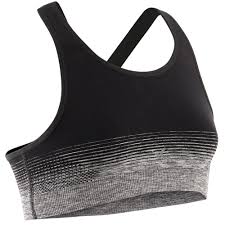 I only have the height. Sport Bustier Nahtlos Gym Madchen Schwarz Domyos Decathlon