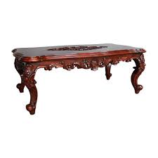 Impressive coffee table hand carved from a single reclaimed teak root. Solid Mahogany Wood Hand Carved Coffee Table Antique Reproduction Louis Style