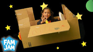 How to make a cardboard spaceship for kids.diy build a playhouse out of cardboard box.things to do while quarantined at home//watch next: Space Adventure With Cardboard Spaceship Fam Jam Youtube
