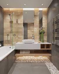 Moderne badezimmer von raumgespür innenarchitektur design. Bad Fliesen Ideen Bilder Badeinrichtung In Naturfarben Vase Mit Blumen Langer Spiegel Eingebaute House Bathroom Designs Modern Bathroom Minimalist Bathroom