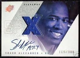 2000 Upper Deck UD SPx SHAUN ALEXANDER Auto Jersey Rookie RC SP