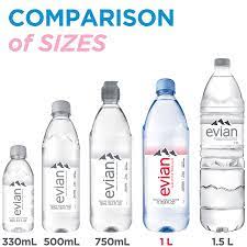 Liter (l) is a unit of volume used in metric system. Buy Evian Natural Spring Water 1 Liter Pack Of 6 Naturally Filtered Spring Water Naturally Filtered Spring Water In Large Bottles Online In Taiwan B0005yxxfu