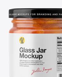 Download Apricot Jam Glass Jar Mockup Front View In Jar Mockups On Yellow Images Object Mockups PSD Mockup Templates