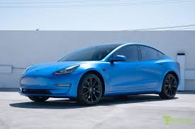 satin perfect blue tesla model 3 in 2021 tesla model tesla tesla car