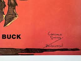 Pendleton Round Up Rodeo Let Er Buck 28x16 Poster, Vintage Style Western  Decor