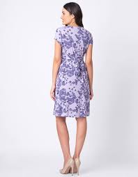 Lavender Blossom Knot Front Maternity Dress