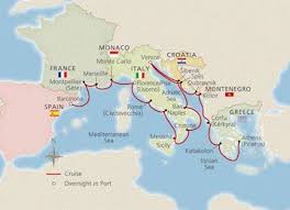 The distance is calculated in kilometers, miles and nautical miles, and the initial compass bearing/heading from the origin to the destination. Mediterranean Cruises With Viking Italy Greece Spain Cruises