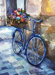 Breeze through photographic prints of quaint european towns and major cities and you'll find bicycles with baskets filled with flowers or baguettes leaning against canal rails, shops, and bridges, adding color and a sense of relaxed leisure. Bicycle With Flower Basket Painting By Ganna Melnychenko
