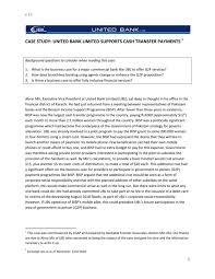 Ubl uk's fx service could help your business to save money and protect you from foreign exchange movements. Case Study United Bank Limited Supports Cash Transfer Payments
