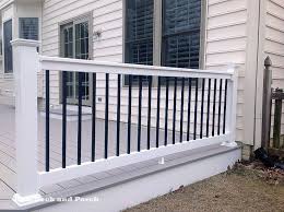 Black Aluminum Deck Railing Baluster Longevity White Pvc Railing With Black Square Aluminum Balusters Deck Railings Patio Deck Designs Aluminum Porch Railing