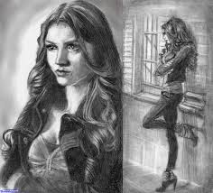 Vampire Diaries Easy Pencil Sketch How To Draw A Woman Katherine Pierce The Vampire Drawings Drawing Anime Bodies Vampire Diaries