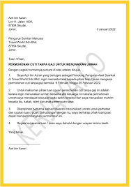 Contoh surat tidak masuk kerja karena dinas berikut adalah contoh surat cuti karena sakit yang bisa dijadikan pedoman. Contoh Surat Cuti Tanpa Jawatan Kosong Sektor Kerajaan Facebook