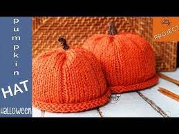 Knitting Patterns For Kids How To Knit A Baby Pumpkin Hat For Halloween For Beginne Baby Hat Knitting Pattern Baby Hats Knitting Baby Sweater Knitting Pattern