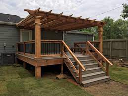 Attached Pergolas And Decks Peaceful Settings Deck With Pergola Deck Designs Backyard Pergola
