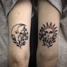 In fact, this design has gained its prominence in the tattoo industry. What Does A Tattoo Of Sun And Moon Symbolize Couple Matching Tattoo Matching Tattoos Couple Tattoos
