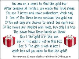Logical Riddle Which Box Will You Open To Find The Gold Bhavinionline Com Riddles Logic Riddles To Solve