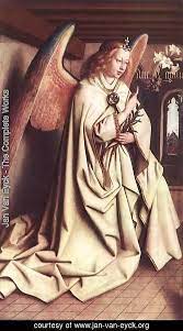 Jan Van Eyck The Ghent Altarpiece Angel Of The Annunciation Watermelon Angel Wings Jan Van Eyck Ghent Altarpiece Annunciation