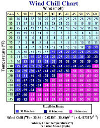 Wind Chill Chart Plymouth Canton Community Schools Wind Chill Chart Awareness