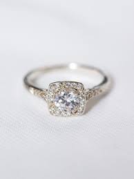 Halo Square Wedding Ring White Gold Diamond By Davieandchiyo Square Wedding Rings Wedding Rings Round Round Diamond Engagement Rings
