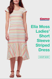Ella Moss Ladies Short Sleeve Striped Dress Video In 2020 Fashion Clothes Women Striped Dress Clothes