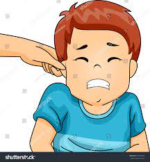 親が耳をつねる時に痛みで瞬く小さな男の子のイラスト」のベクター画像素材（ロイヤリティフリー） 538593328 | Shutterstock