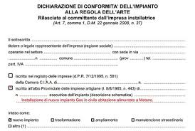 Dichiarazione Di Conformita Impianto 2021 Certificato Elettrico Gas