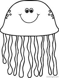 Click for more great quality coloring sheets. Smiling Jellyfish Coloring Page Coloringall