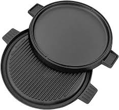 Utopia Kitchen Pre Seasoned Reversible Cast Iron Pizza Pan Grill And Griddle With Dual Handle Black 13 5 Cast Iron Pizza Pan Cast Iron Griddle Cast Iron Pizza