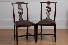 Furniture is also used to carry objects at a convenient elevation for work (as horizontal areas above the ground, such as desks and tables). Pair Of Mahogany Dining Chairs Bryan Booth Fine Furniture Antiques Restoration