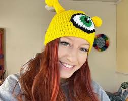 Crochet cyclops beanie