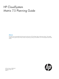 Hp Cloudsystem Matrix 7 5 Planning Guide Manualzz Com