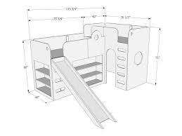 The project is estimated to cost below $150 to build and can be completed within two weekends. Dimensions Of Loft Beds L28 Loft Bed Bed With Slide Play Houses