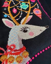 If you are an experienced stitcher you may want to use these charts to teach a friend or a child to cross stitch. Sewing Fiber Christmas Reindeer Cross Stitch Kit For Beginners Craft Supplies Tools