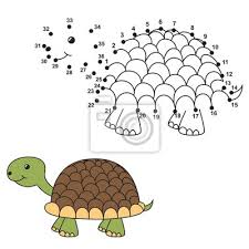 Breng leuke tijd met verbind de punten kleurboek educatieve nummers puzzel spel, en verf de beste tekeningen van uw favoriete objecten. Verbinden Sie Die Punkte Um Die Niedliche Schildkrote Zu Zeichnen Wandsticker Lehrreich Kommen Aufgabe Myloview De
