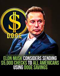 BREAKING NEWS : Elon Musk is considering distributing $5,000 checks to all  Americans using Dogecoin (DOGE) savings, sparking widespread excitement and  speculation…  https://usadiscoverer.com/breaking-news-elon-musk-is-considering-distributing-5000  ...