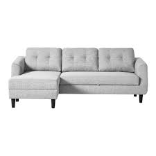 Transform your living space in a flash with a comfortable sofa bed. Belagio Sofa Bed With Chaise Light Grey Left Products Moe S Wholesale